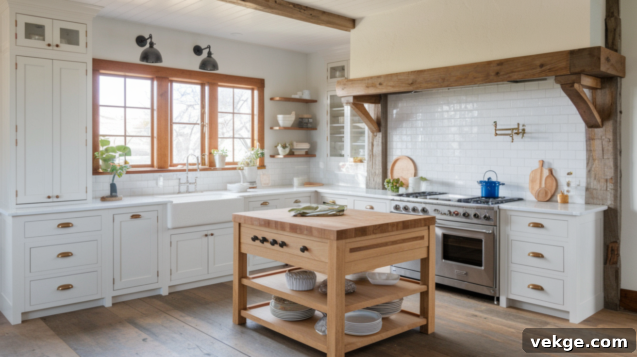 Farmhouse-Inspired Craftsman Kitchen with Shaker cabinets and deep sink