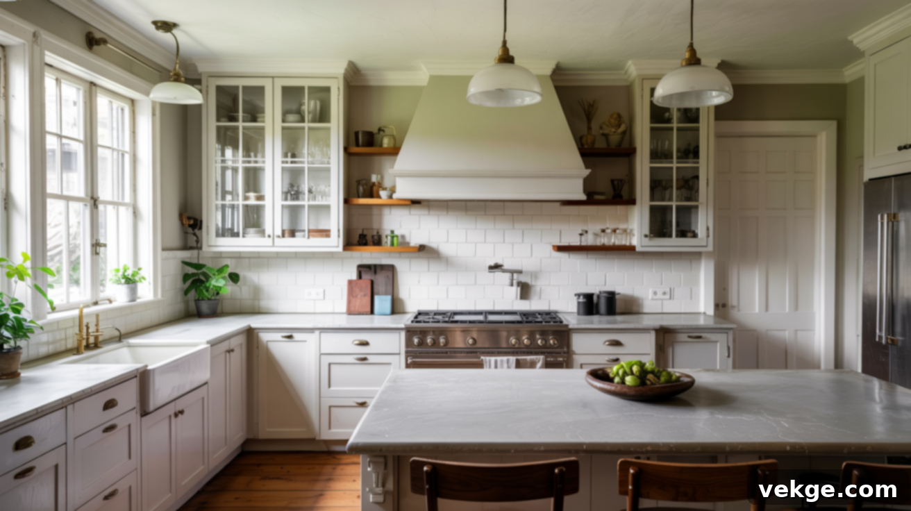 Minimalist Craftsman Kitchen with clean lines and neutral colors