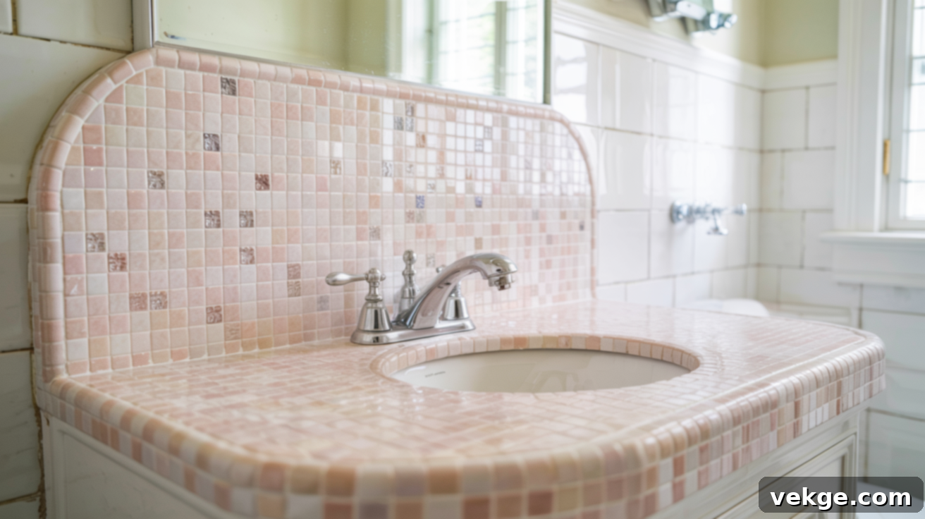 Light Pink Mosaic Glass Accent Tile