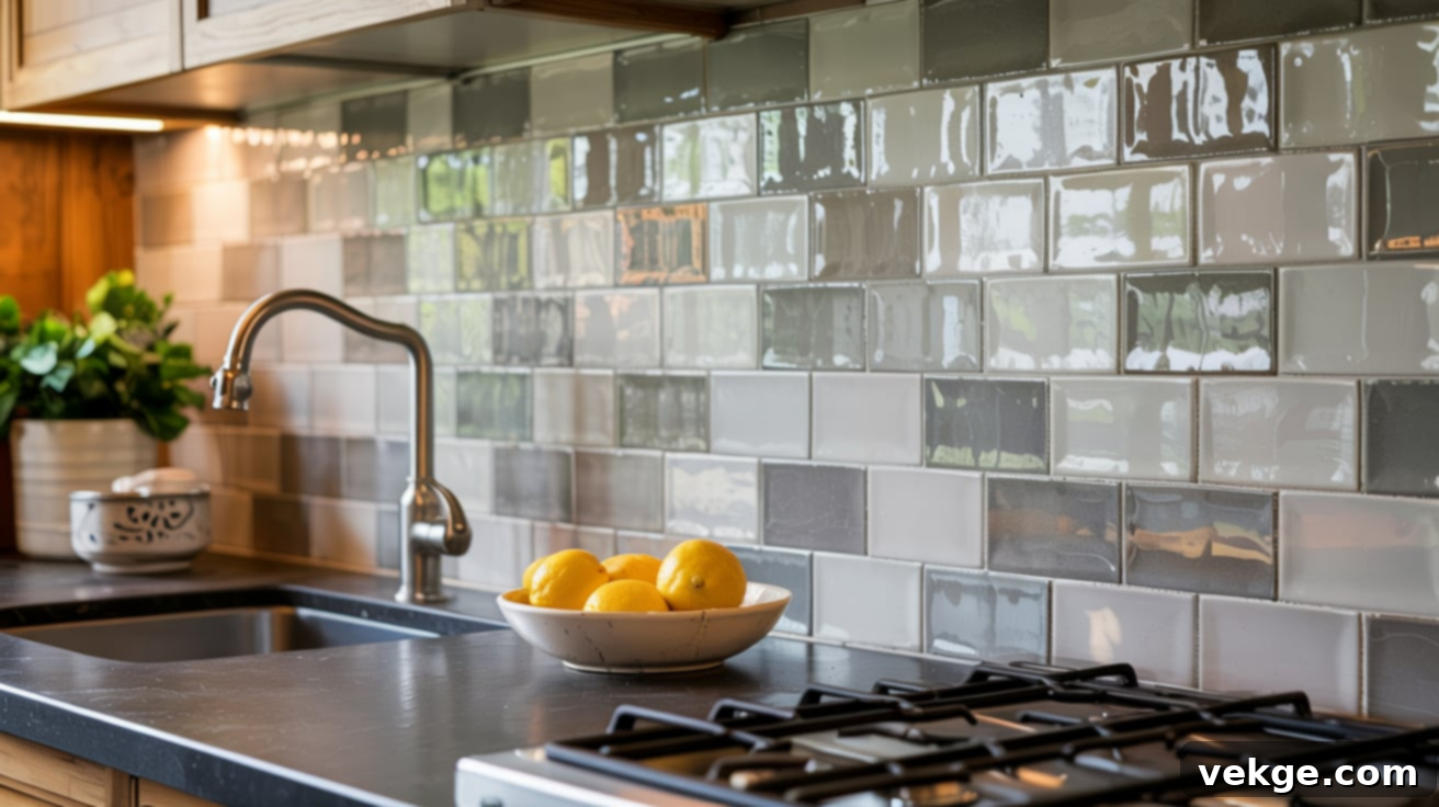 Matte and Gloss Combo Glass Tile Backsplash
