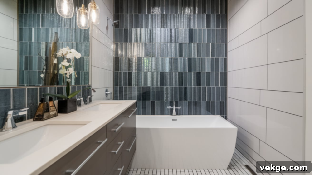 Vertical Glass Tile Backsplash for Height