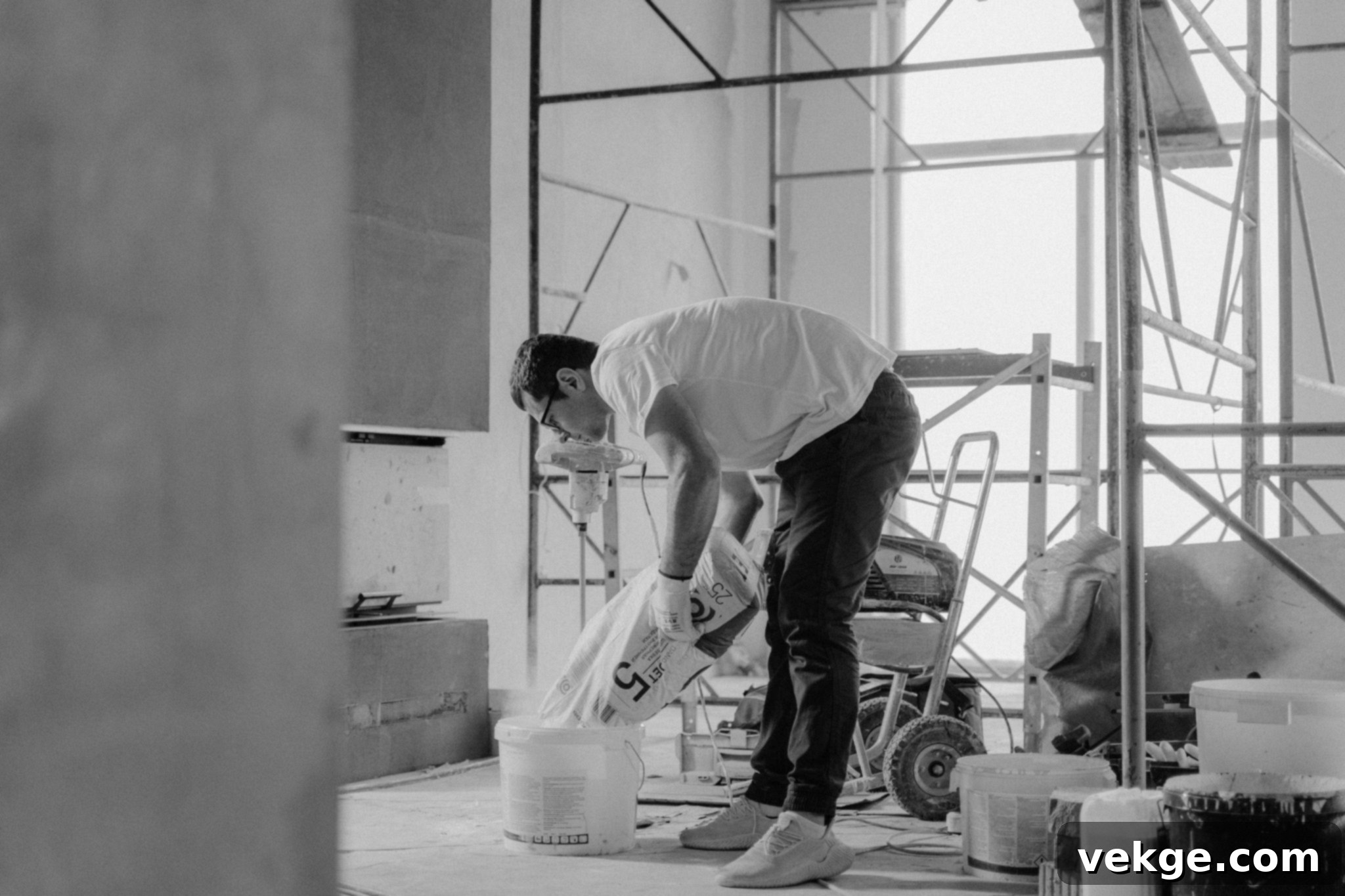 home-remodel-diy-vs-pro - A homeowner deciding between DIY and hiring a professional for renovation.