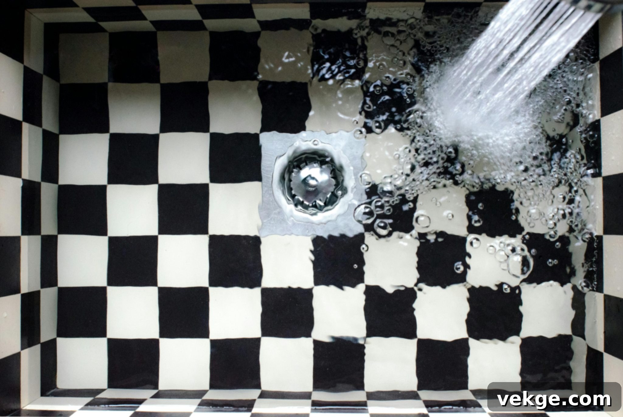 Someone attempting to unclog a shower drain with a tool