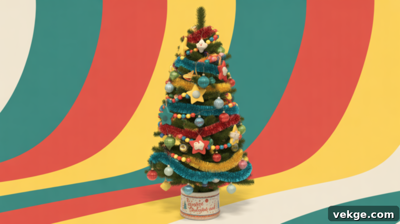 Retro Color Pop Pencil Christmas Tree Decor