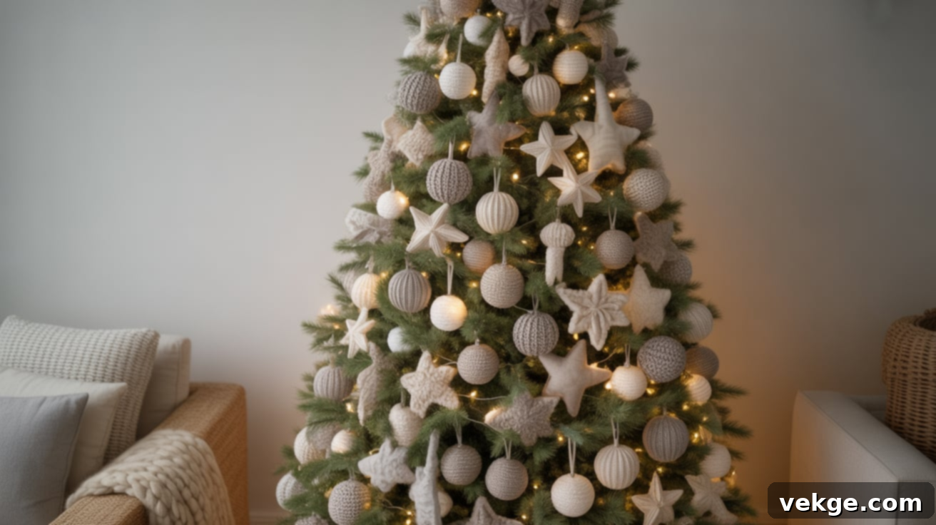 Neutral Cozy Pencil Christmas Tree Decor