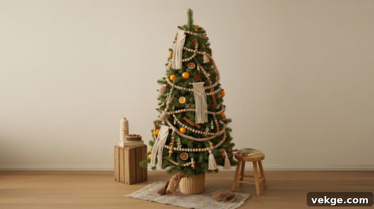 Boho Natural Pencil Christmas Tree Decor