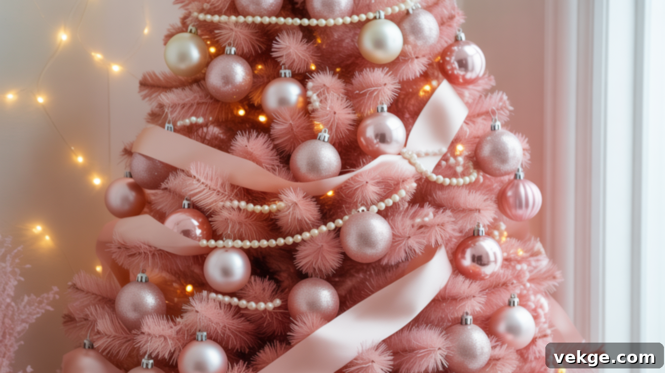 Pink & Gold Glam Pencil Christmas Tree Decor