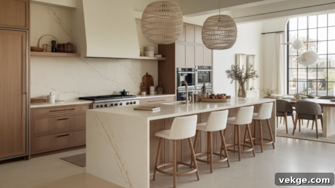 Kitchen Countertops and Islands featuring Moorland Fog Quartz