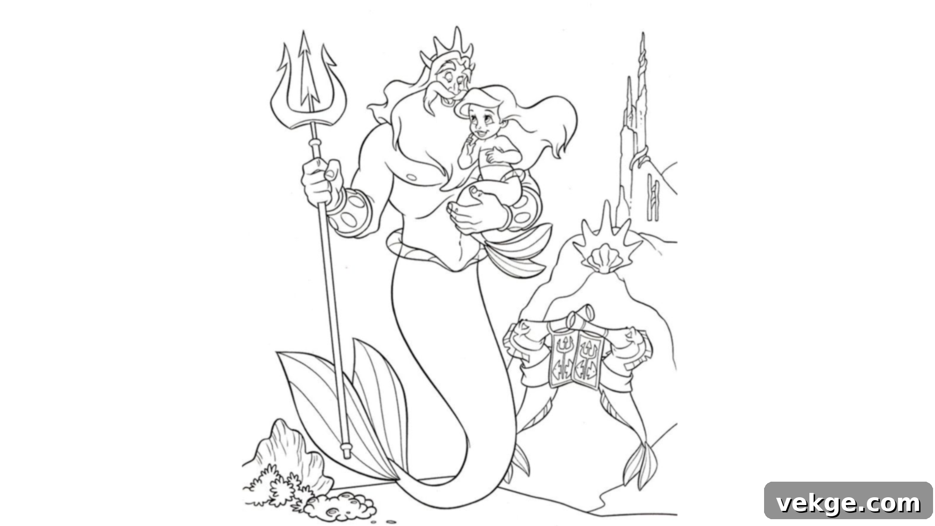 Ariel and King Triton Together