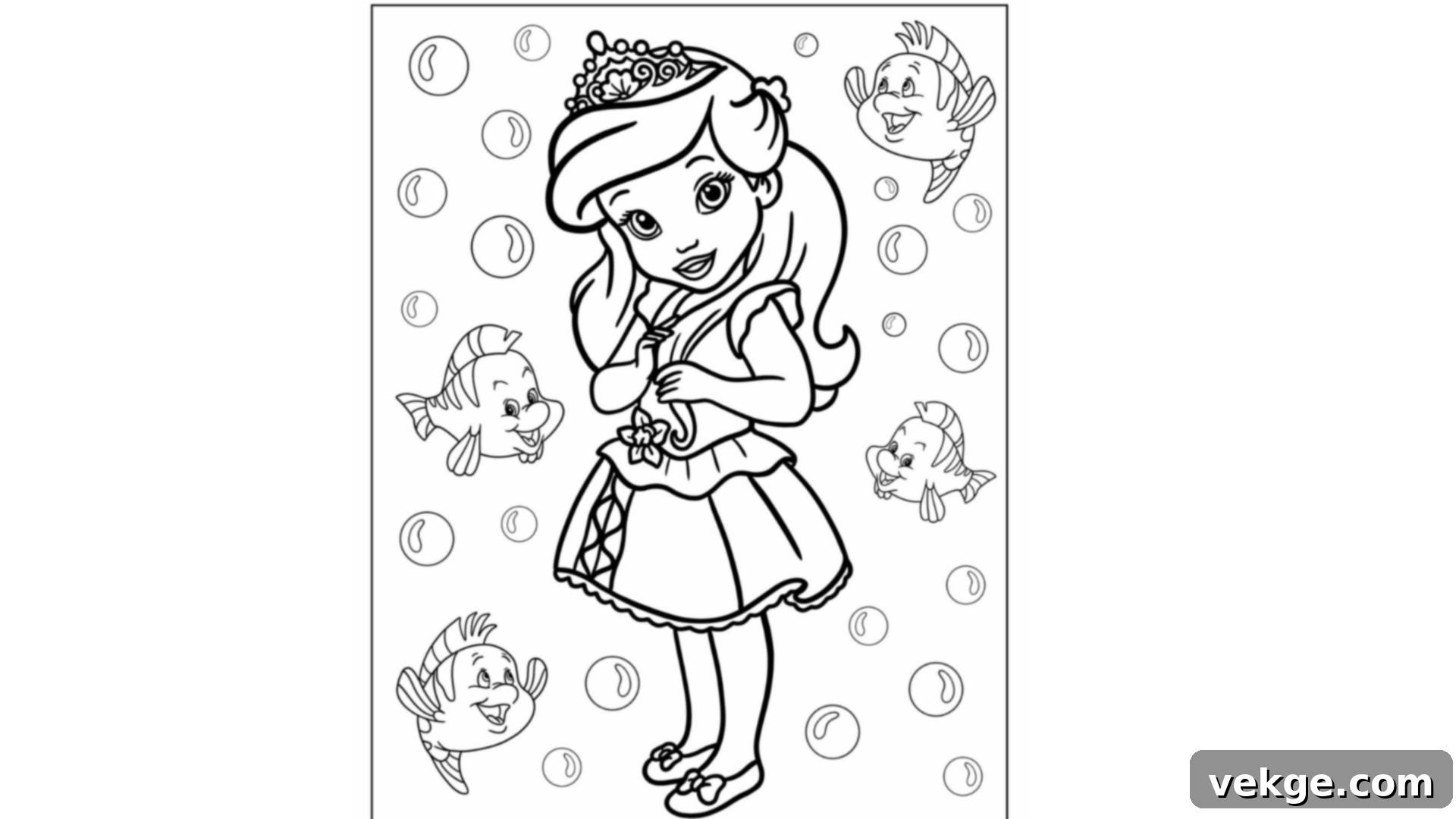 Ariel Sitting on Her Throne with a Crown