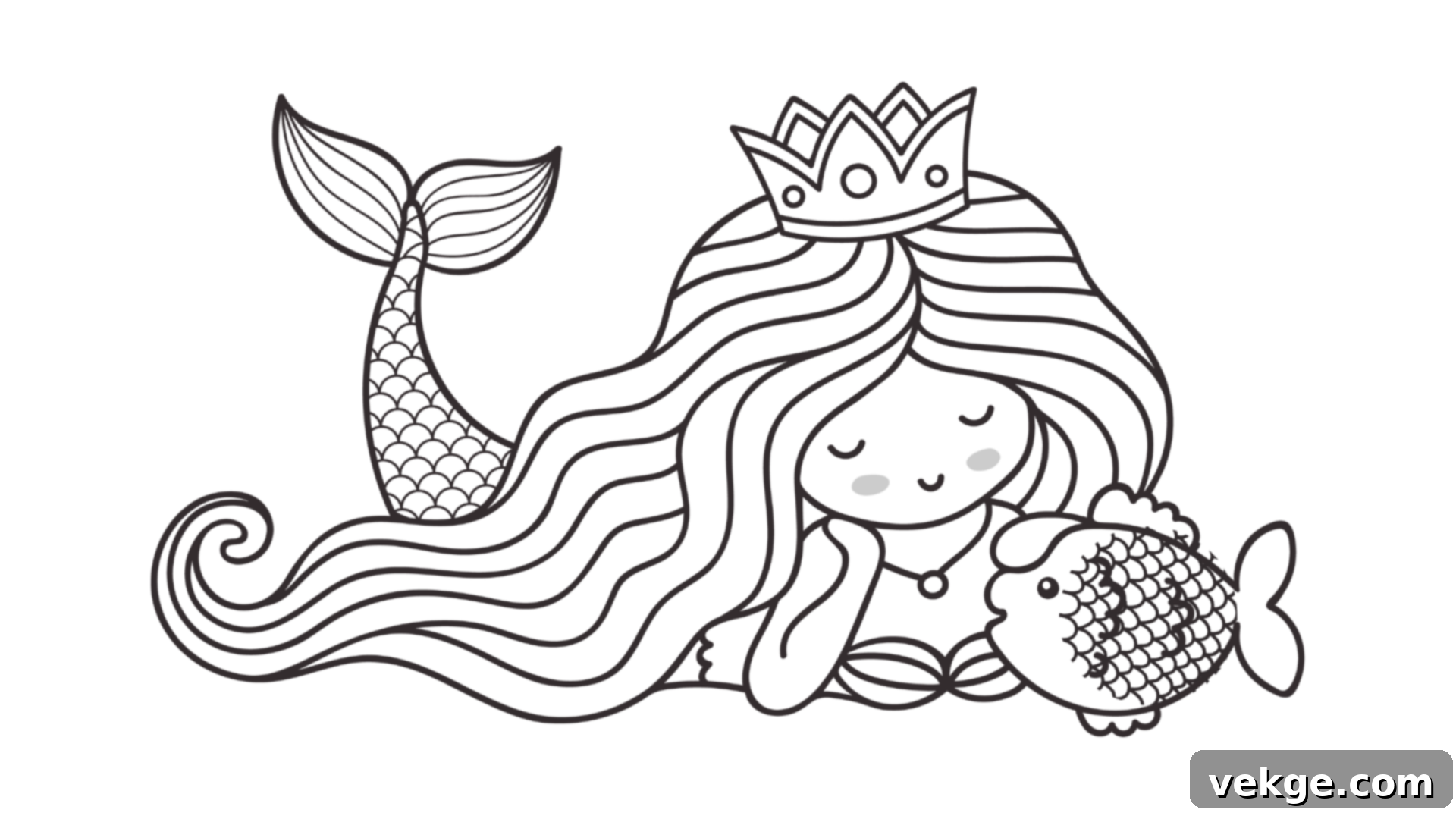 Flounder and Ariel Playing Together