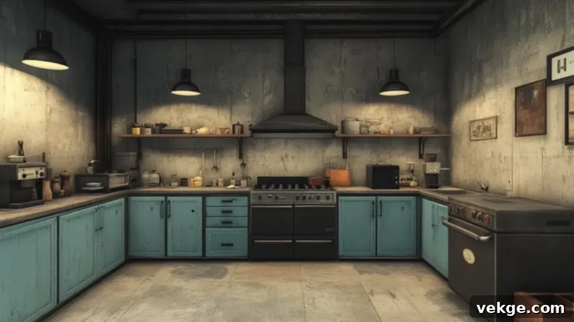 Q-13_Muted_Blue_Cabinets_with_Polished_Concrete_Flooring
