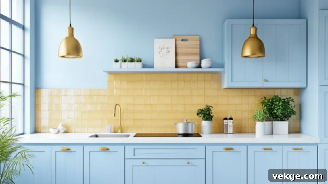 Q-19_Sky_Blue_Cabinets_with_Gold_Backsplash