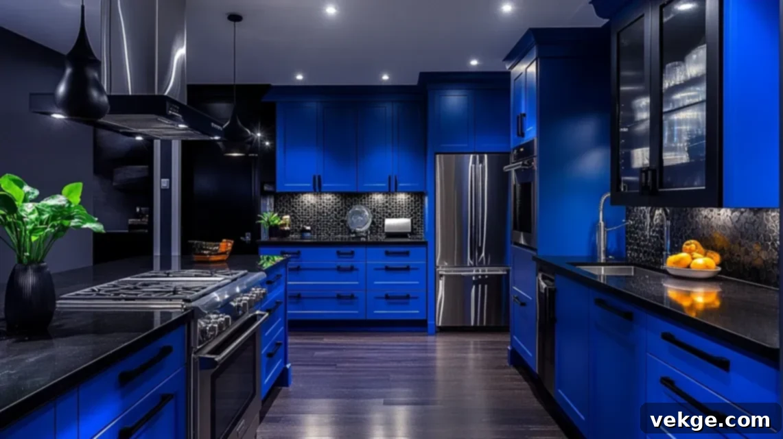 Q-28_Royal_Blue_Cabinets_with_Black_Countertops