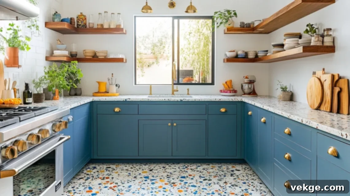 Q-33_Steel_Blue_Cabinets_with_Terrazzo_Flooring