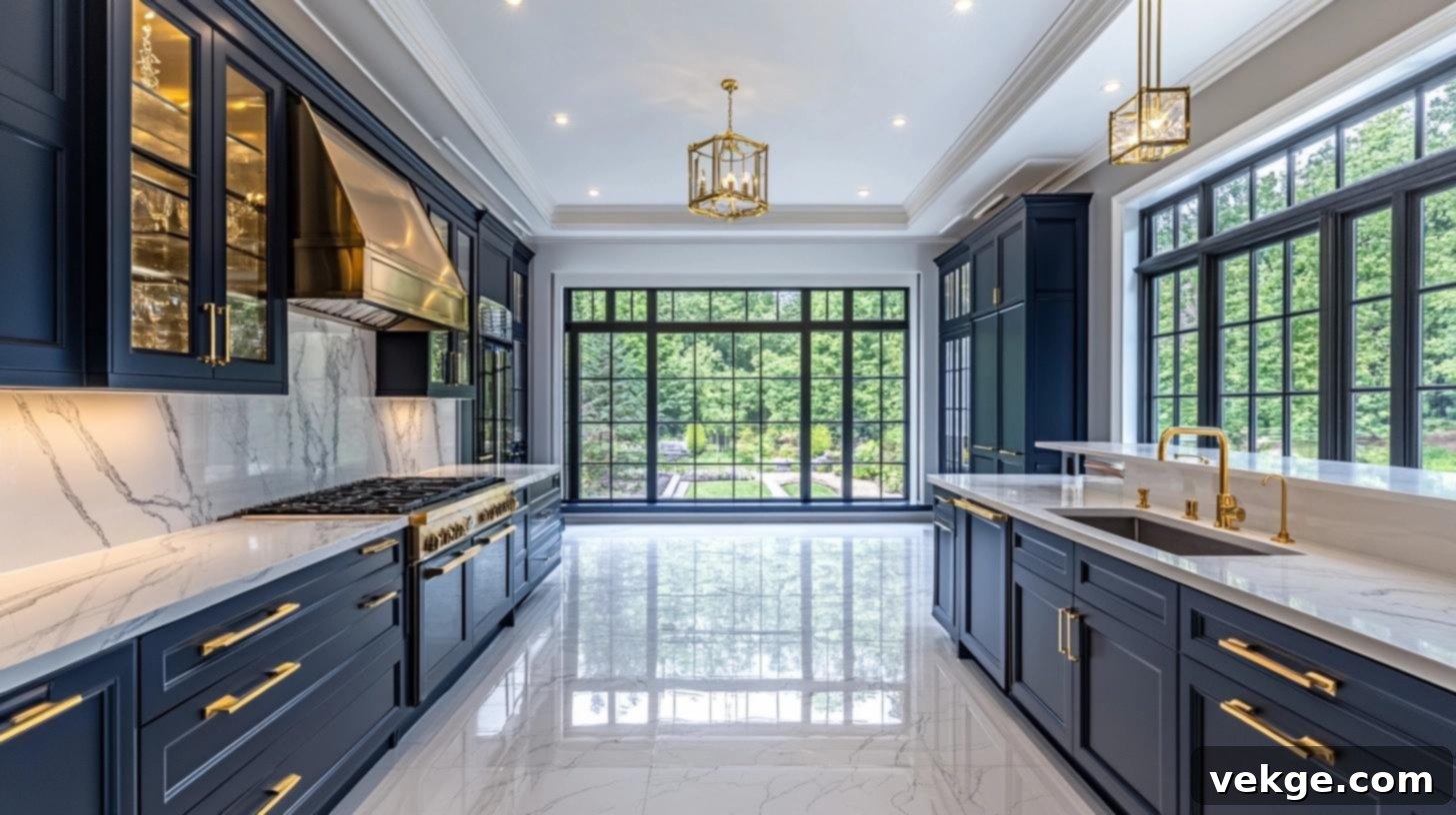 Q-1_Navy_Blue_Cabinets_with_White_Marble_Countertops