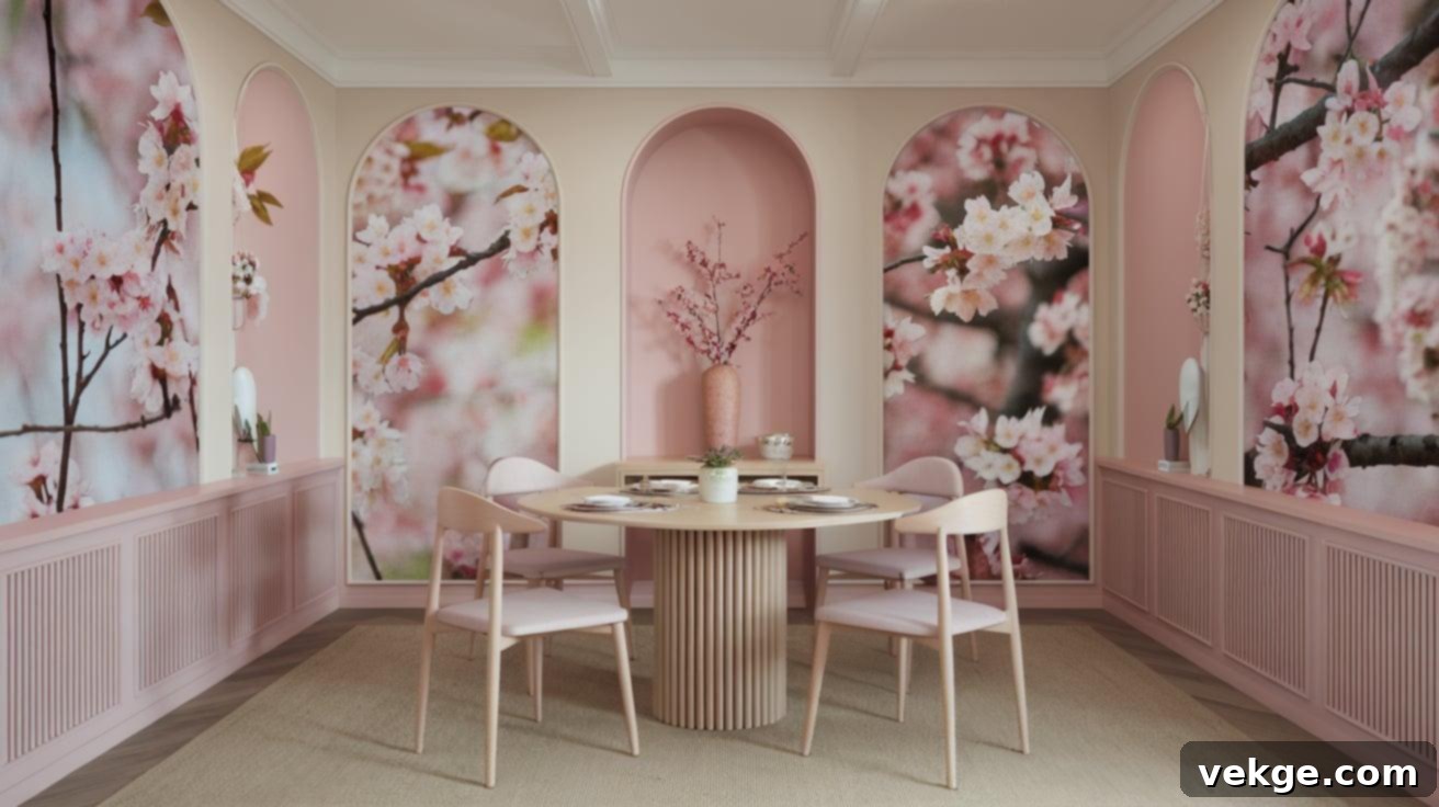 Cherry Blossom Murals Dining Room