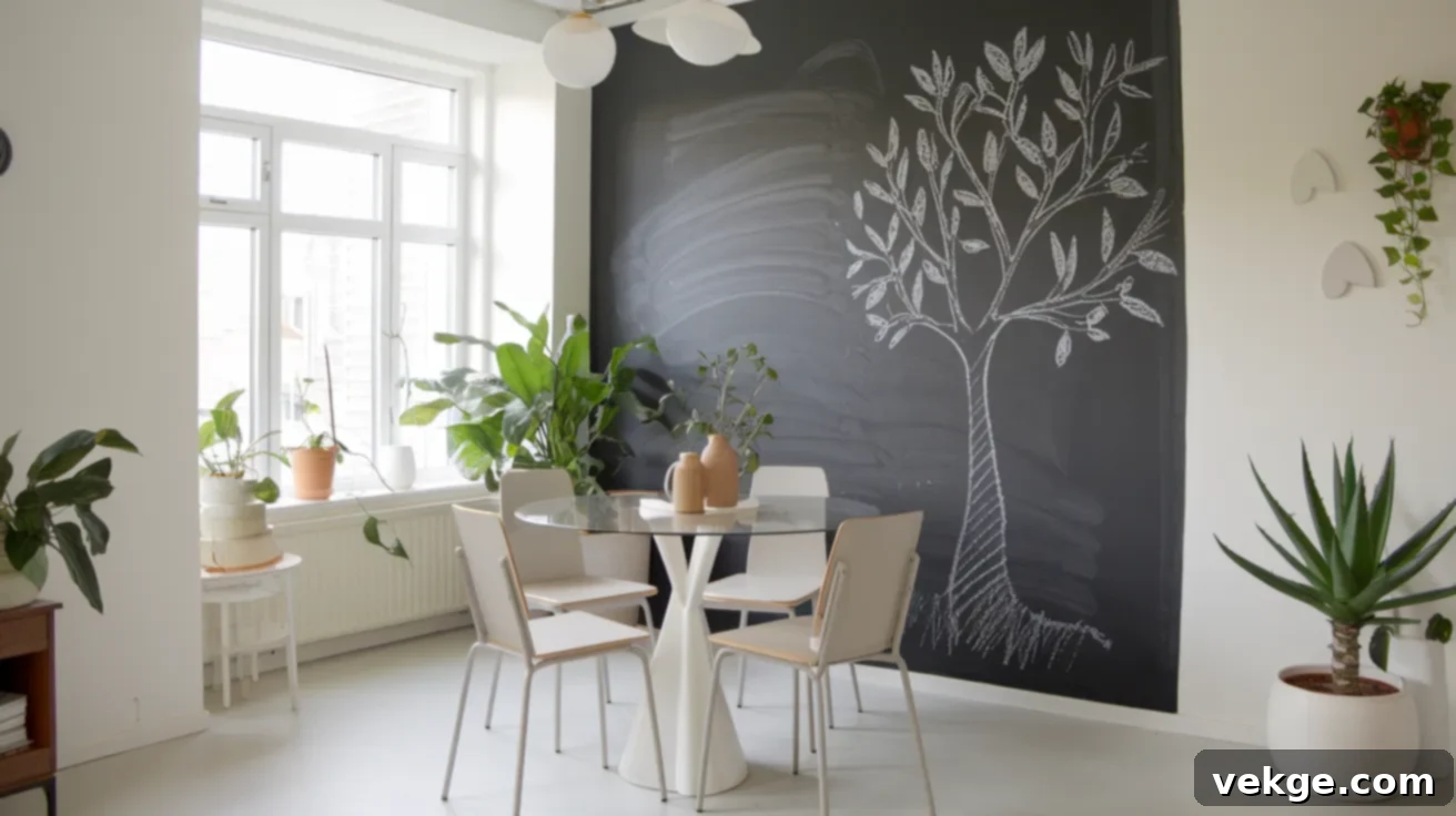 Chalkboard Wallpaper Dining Room