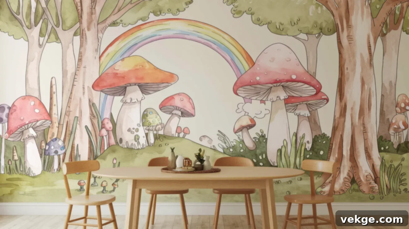 Cartoon Illustration Wallpaper Dining Room