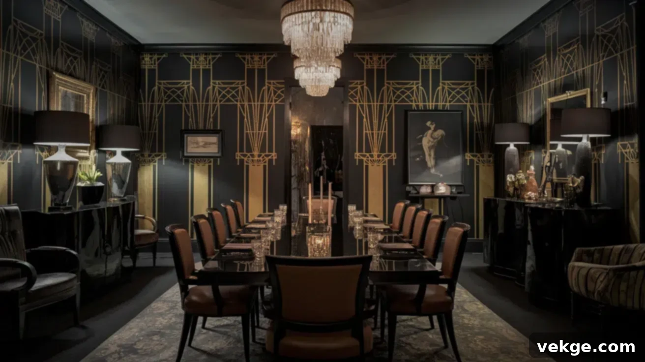 Black and Gold Art Deco Wallpaper