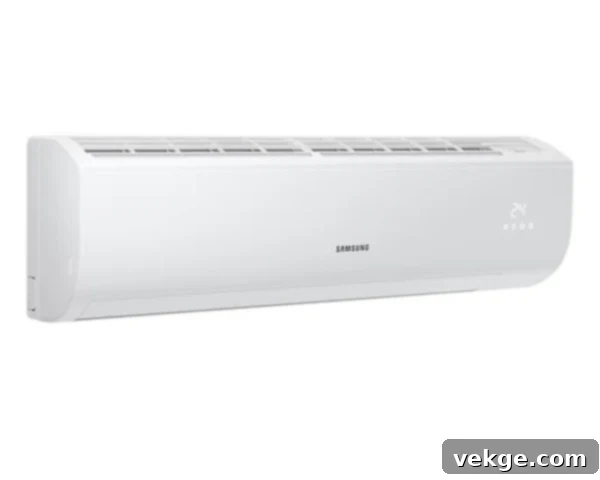 Samsung split system air conditioner with a modern, clean design