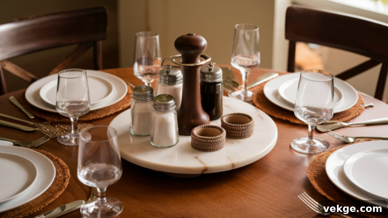 Functional Decorative Lazy Susan with Dining Essentials
