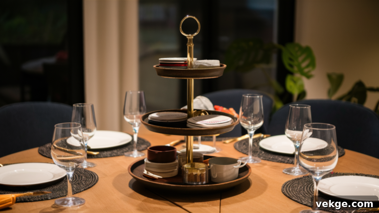 Multi-Tiered Stand with Stylish Everyday Objects