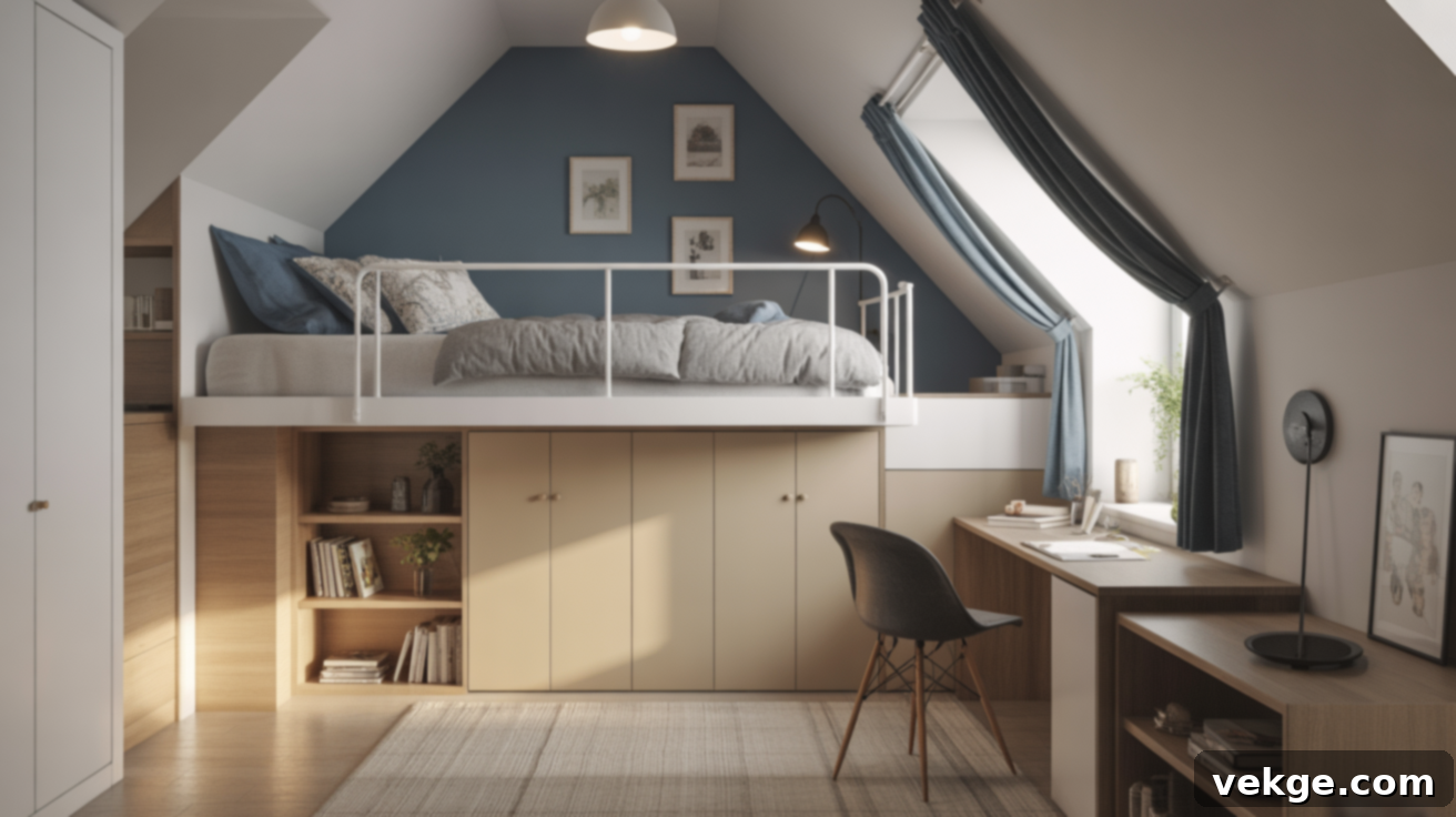 Make a Loft-Style Bed if the Ceiling is High Enough