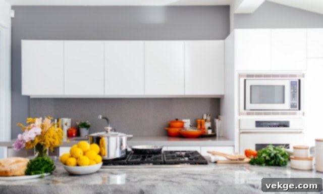 Modern kitchen with working appliances