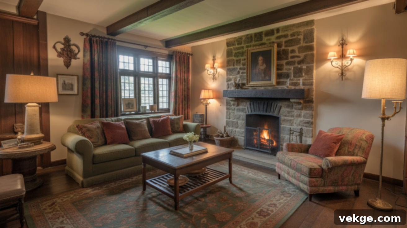 Tudor Revival Living Room Design Ideas