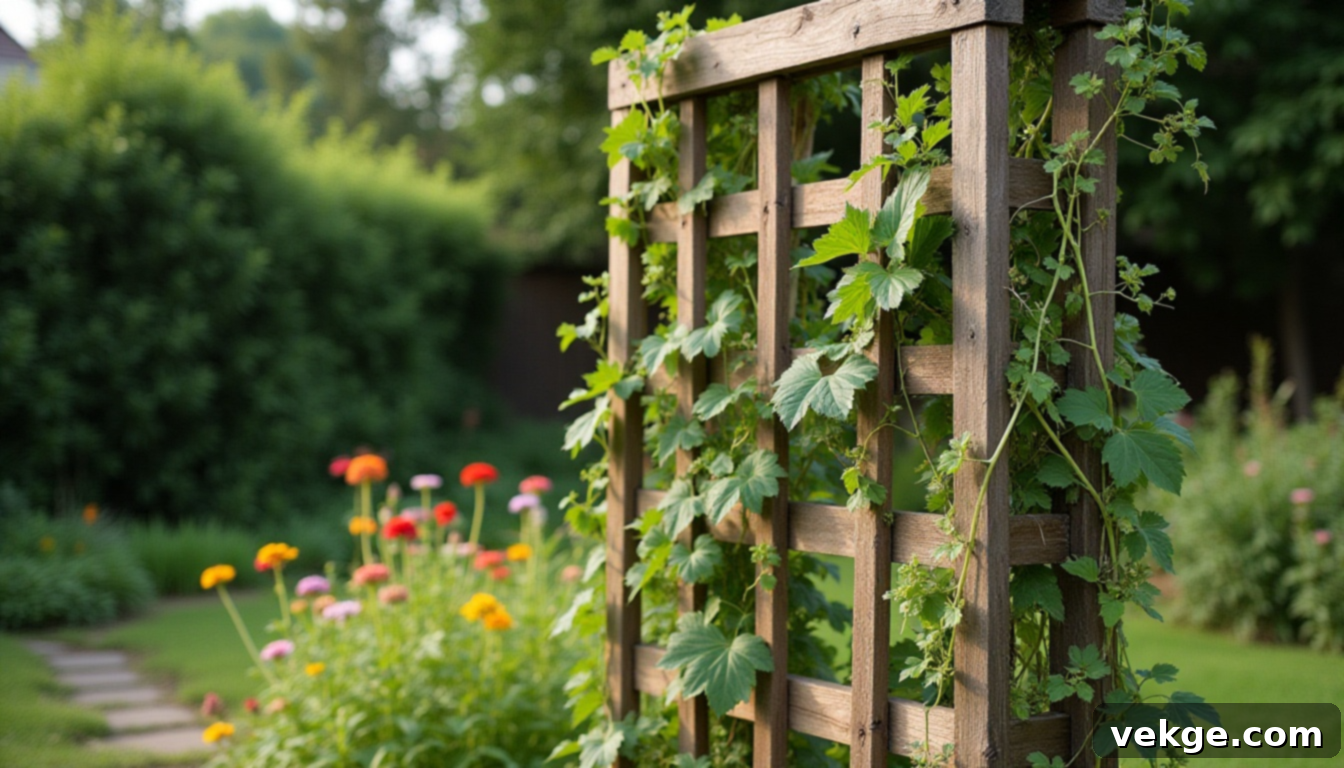 Trellis with Climbing Herbs