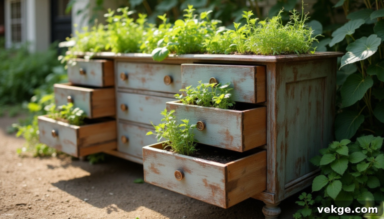 Old Dresser Herb Garden