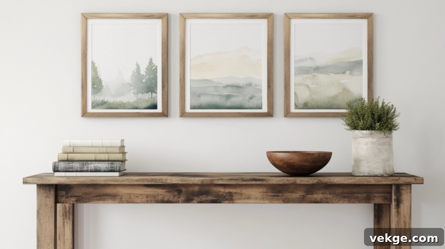 Rustic_Console_with_Landscape_Prints