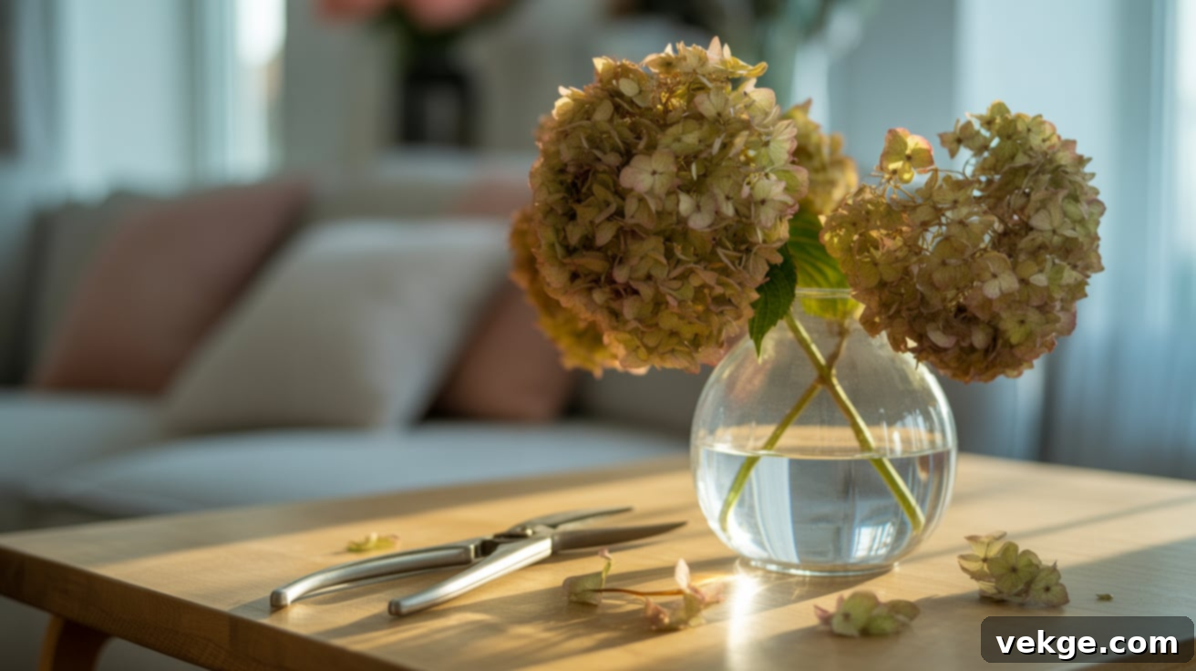 Vase Drying Method for Hydrangeas