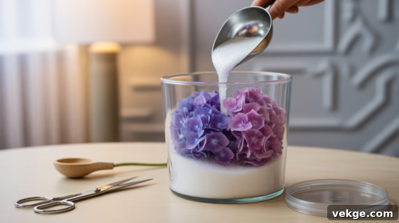 Silica Gel Drying Method for Hydrangeas