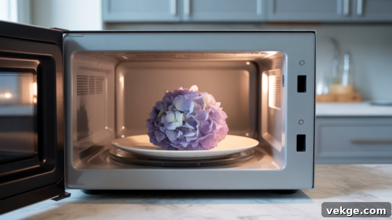 Microwave Drying Method for Hydrangeas