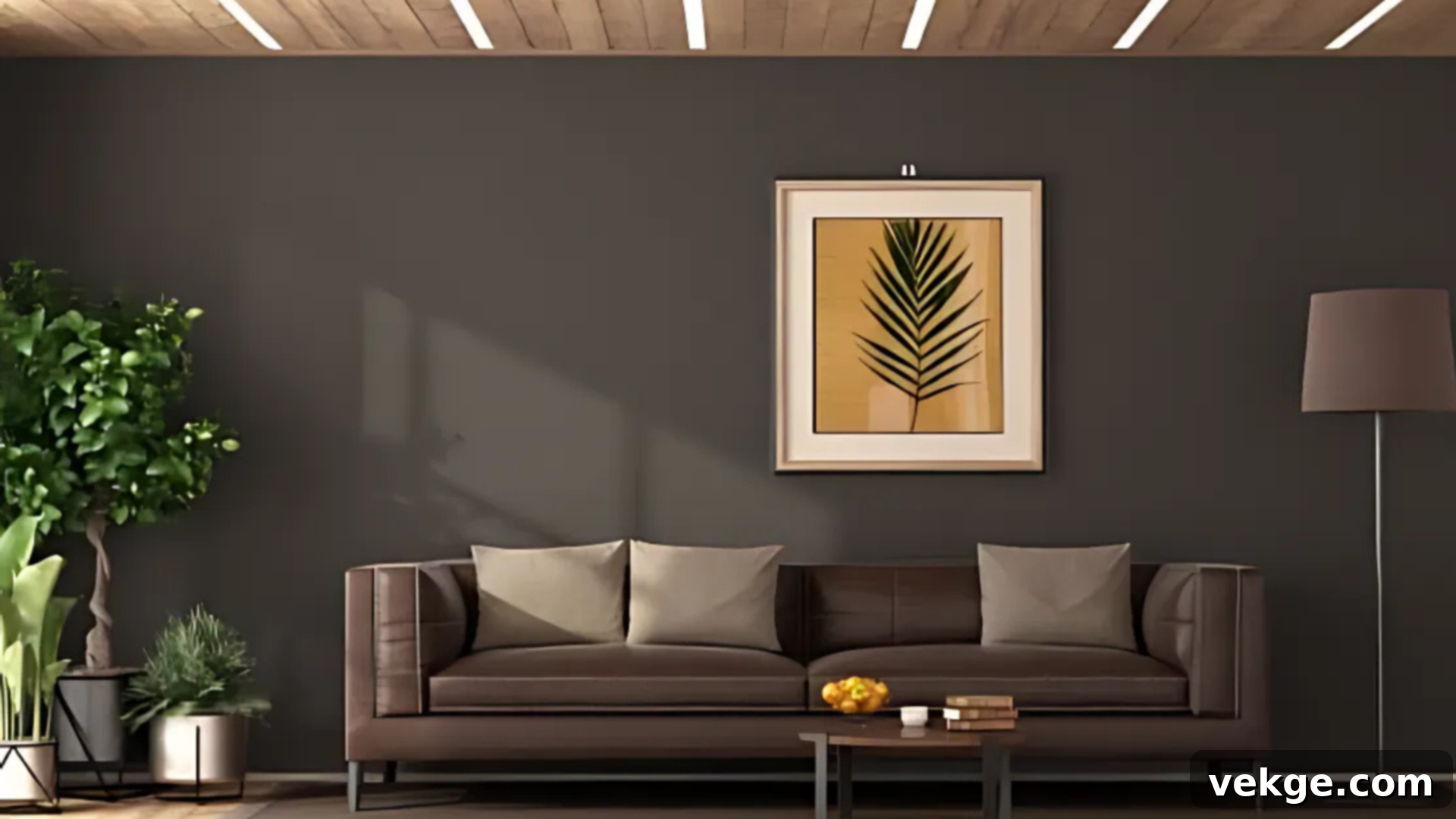 Sherwin Williams Black Fox paint color on a wall, showing its bold and warm character
