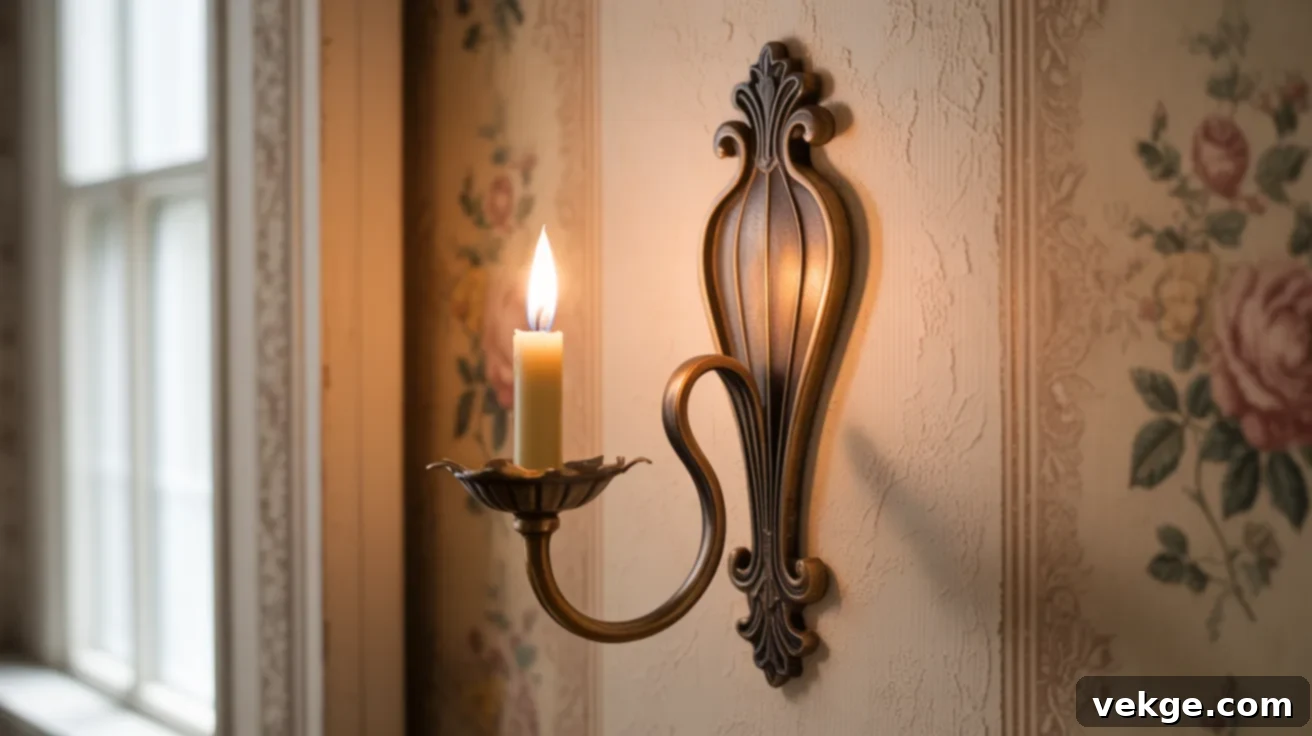 Curved Metal Vintage Sconce