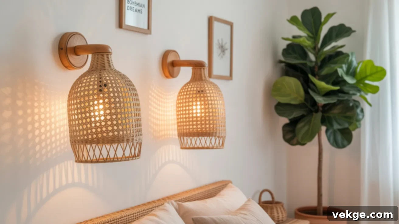 Rattan Woven Wall Sconce