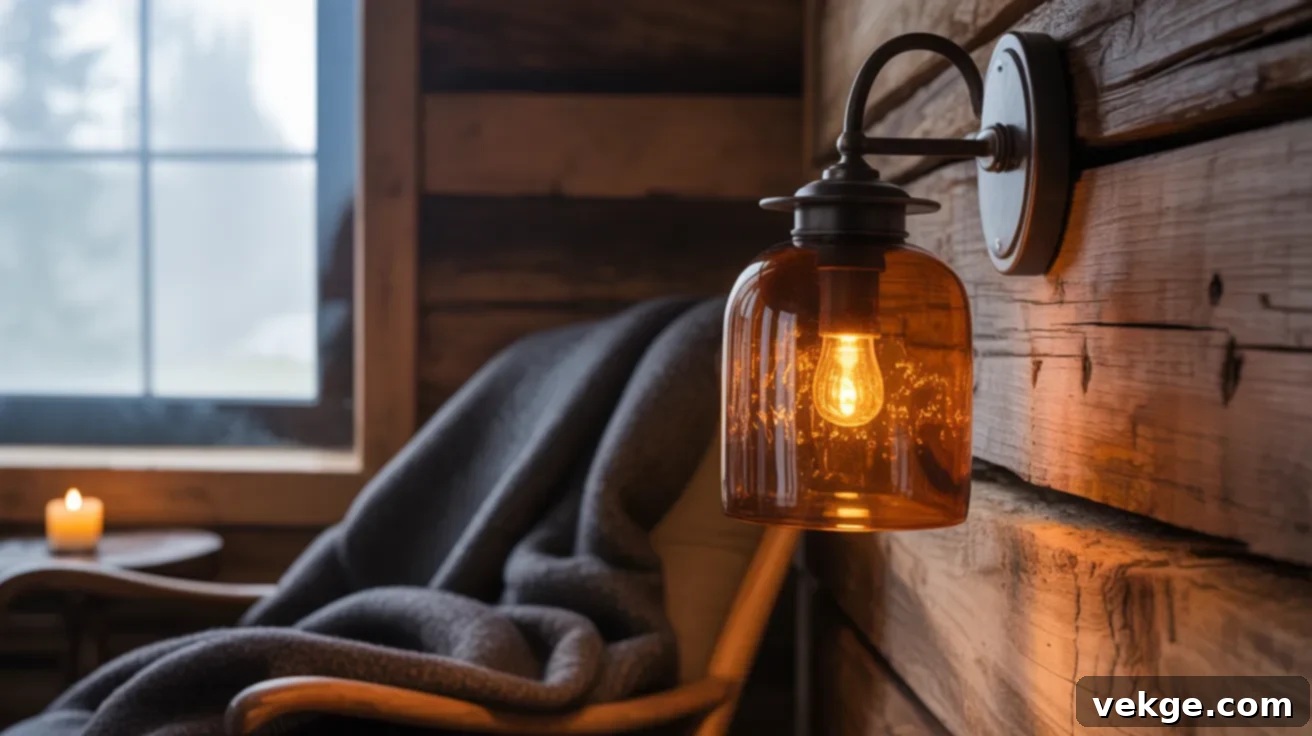 Amber Glass Rustic Sconce