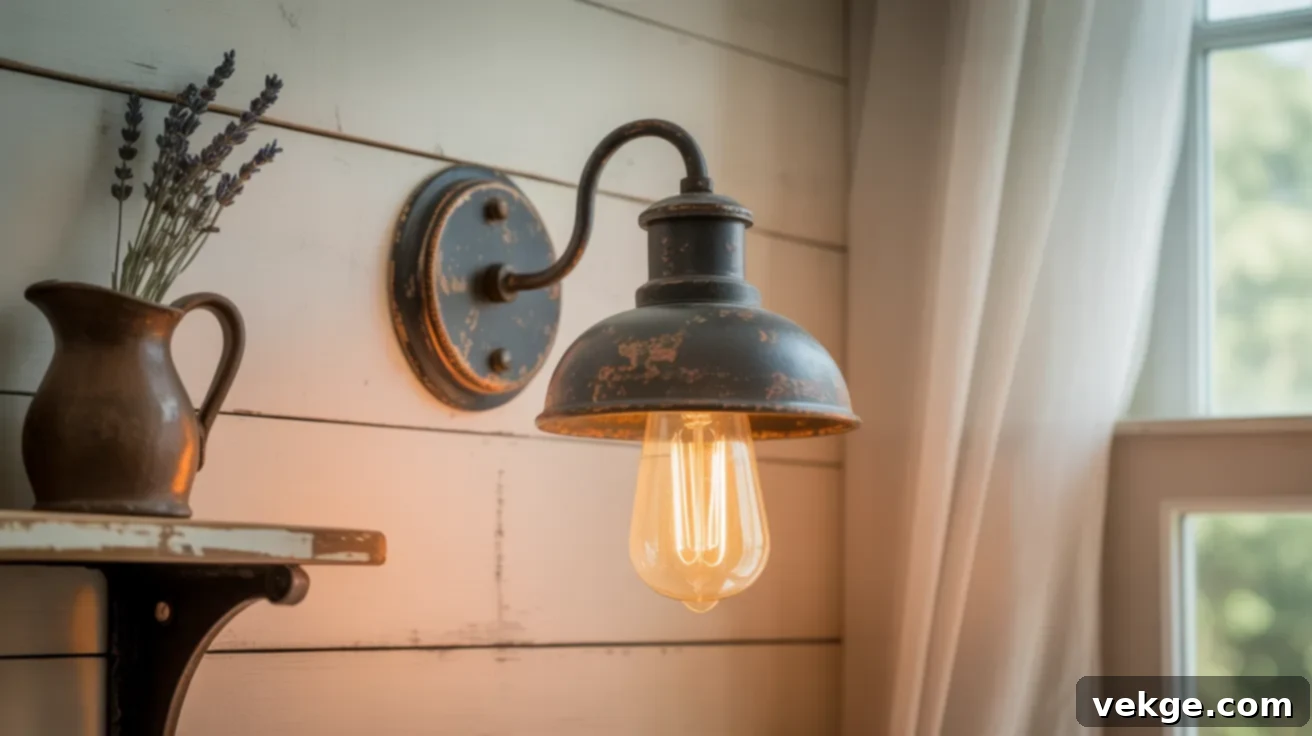 Distressed Metal Farmhouse Sconce