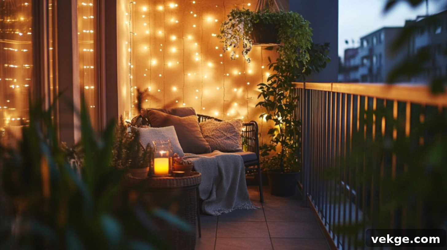 Hang String Lights on the Patio or Balcony