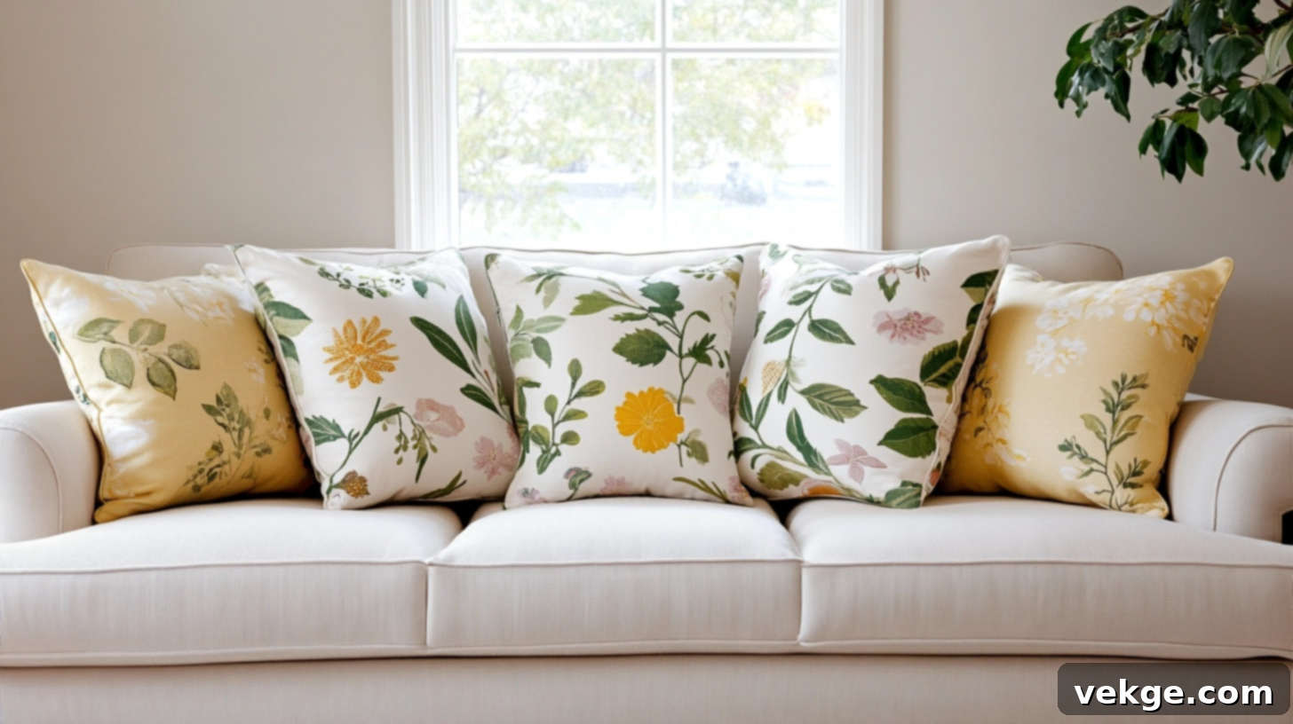 Add Floral or Botanical Pillows