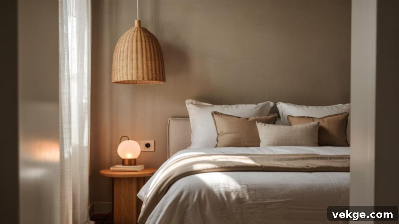 Soft_Taupe_Wall_with_Wicker_Lighting