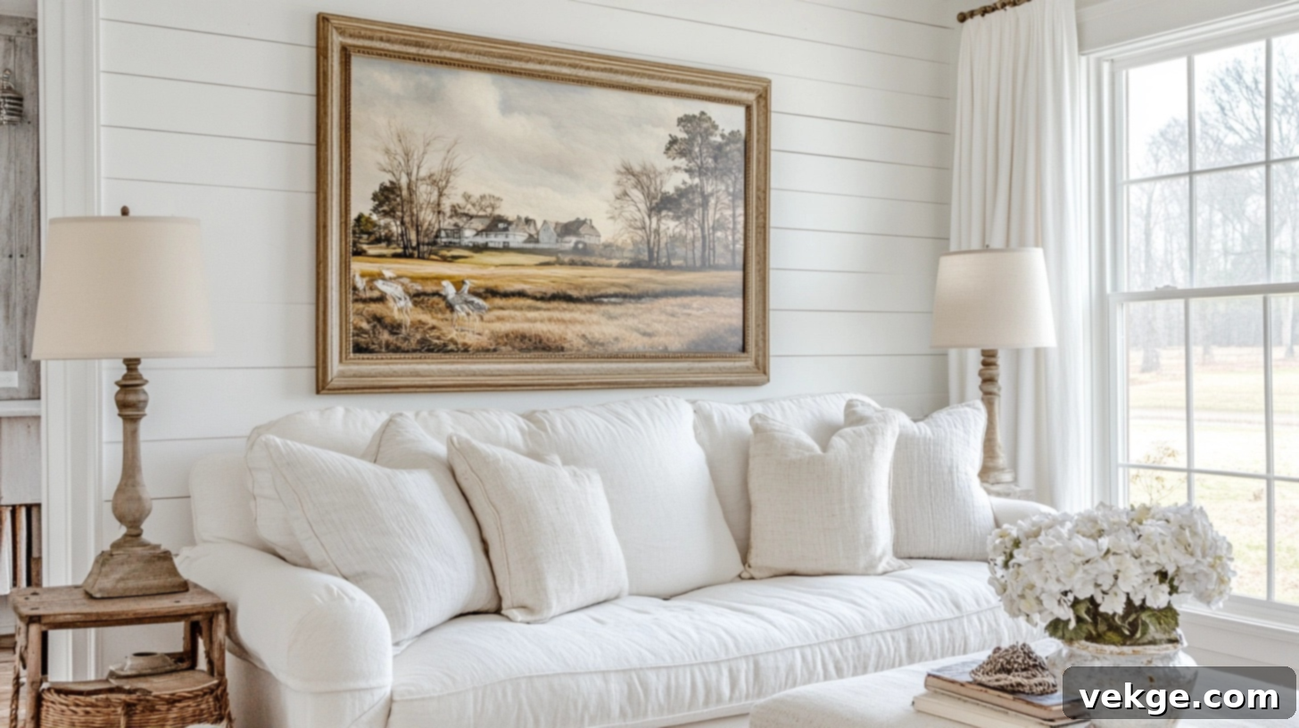 Shiplap Accent Walls in a Fixer Upper Living Room