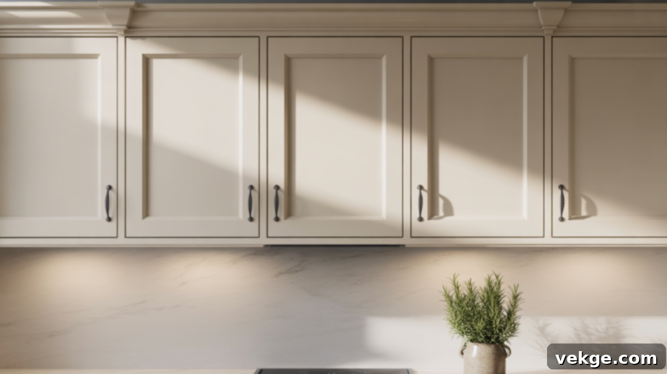Arched Black Pulls on Classic White Cabinetry
