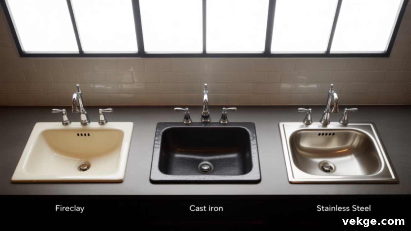 Fireclay vs Cast Iron vs Stainless Steel Sinks Comparison