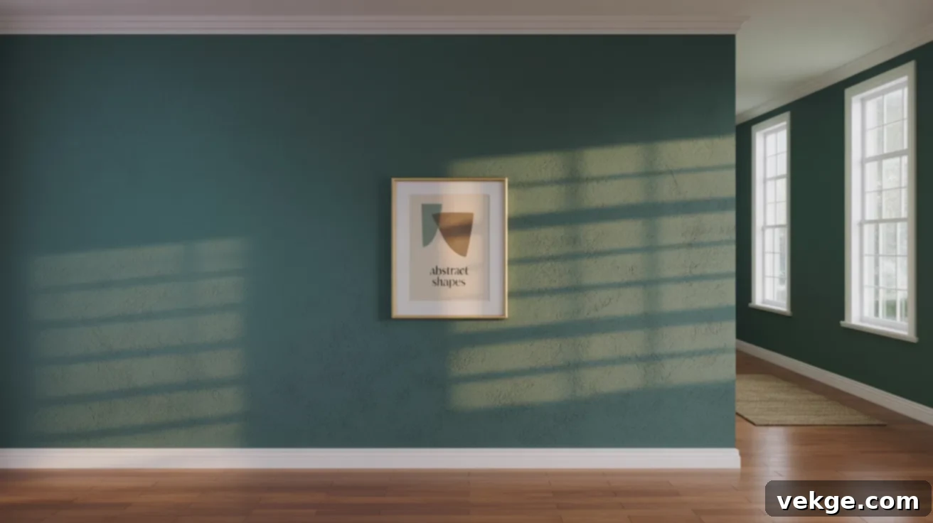 Room with Benjamin Moore Salamander walls in morning light