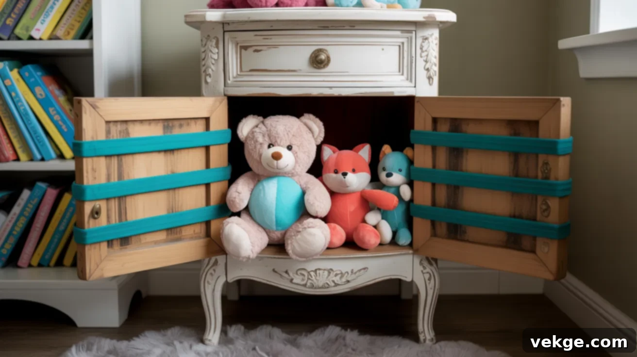 Repurposed Table Zoo, an innovative way to upcycle furniture for toy storage
