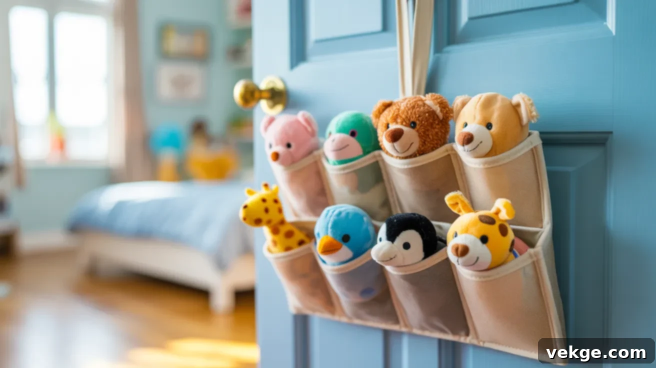 Over-the-Door Organizers for small plush toy storage without drilling